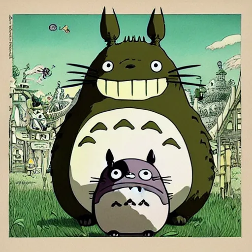 Prompt: Totoro, Studio Ghibli, Joe Fenton