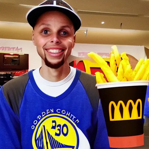 Image similar to stephen curry working for mcdonalds