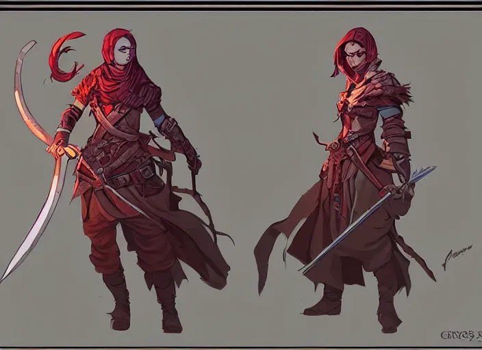 Image similar to character design, idle, colored, sword, sprite, darkest dungeon, pc game, sideview, art by moebius and greg rutkowski, artgerm