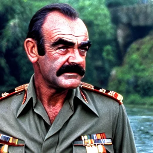 Image similar to sean connery in the bridge on the river kwai, 8 k detail