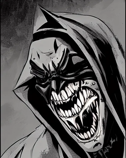 Image similar to the batman who laughs, comic strip style, dynamic lighting, fantasy concept art, trending on art station, stunning visuals, creative, cinematic, portrait, ultra detailed