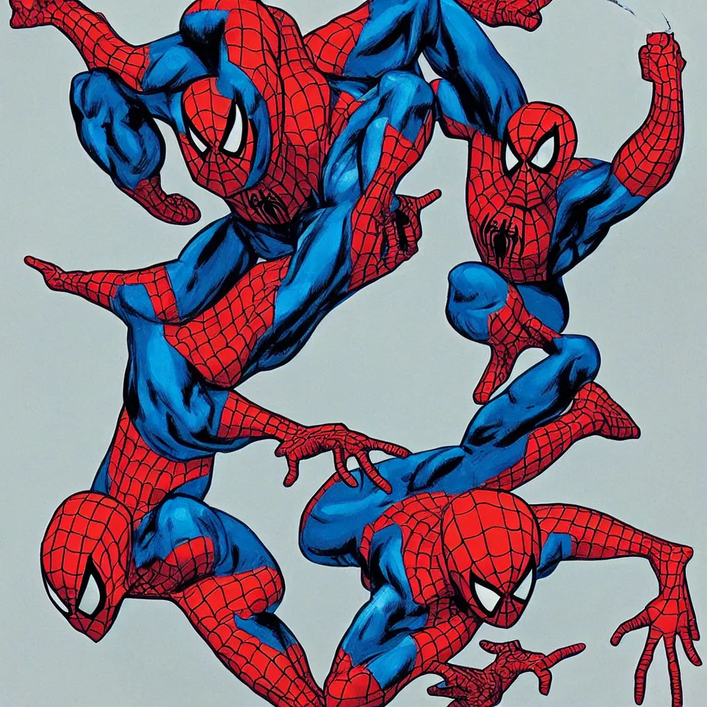 Image similar to gouache on paper glued on the amazing spider - man comic