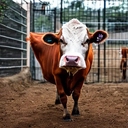 Image similar to cow escaping a cage