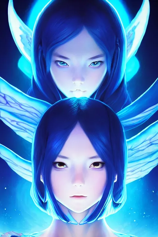 Prompt: blue dressed summoner girl fighting against outer gods with their creatures. floating planets on the background, box office hit, fantasy and cosmic horror movie, unreal engine, intricate, highly detailed 8 k, ambient occlusion, extremely beautiful and aesthetic shape of face and body, art by hiroaki samura and ilya kuvshinov and rossdraws