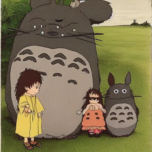 Image similar to my neighbor totoro by hieronymus bosch