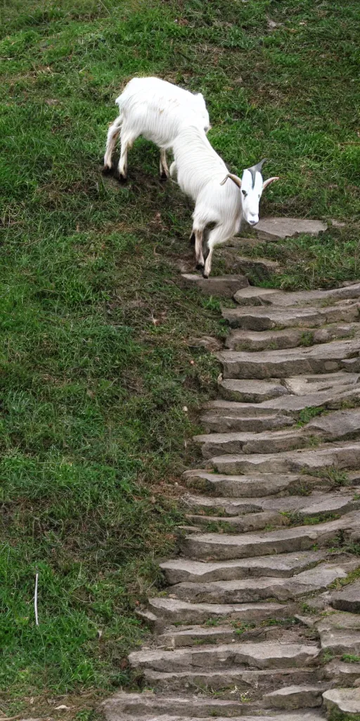 Image similar to goat climbing circular stairs