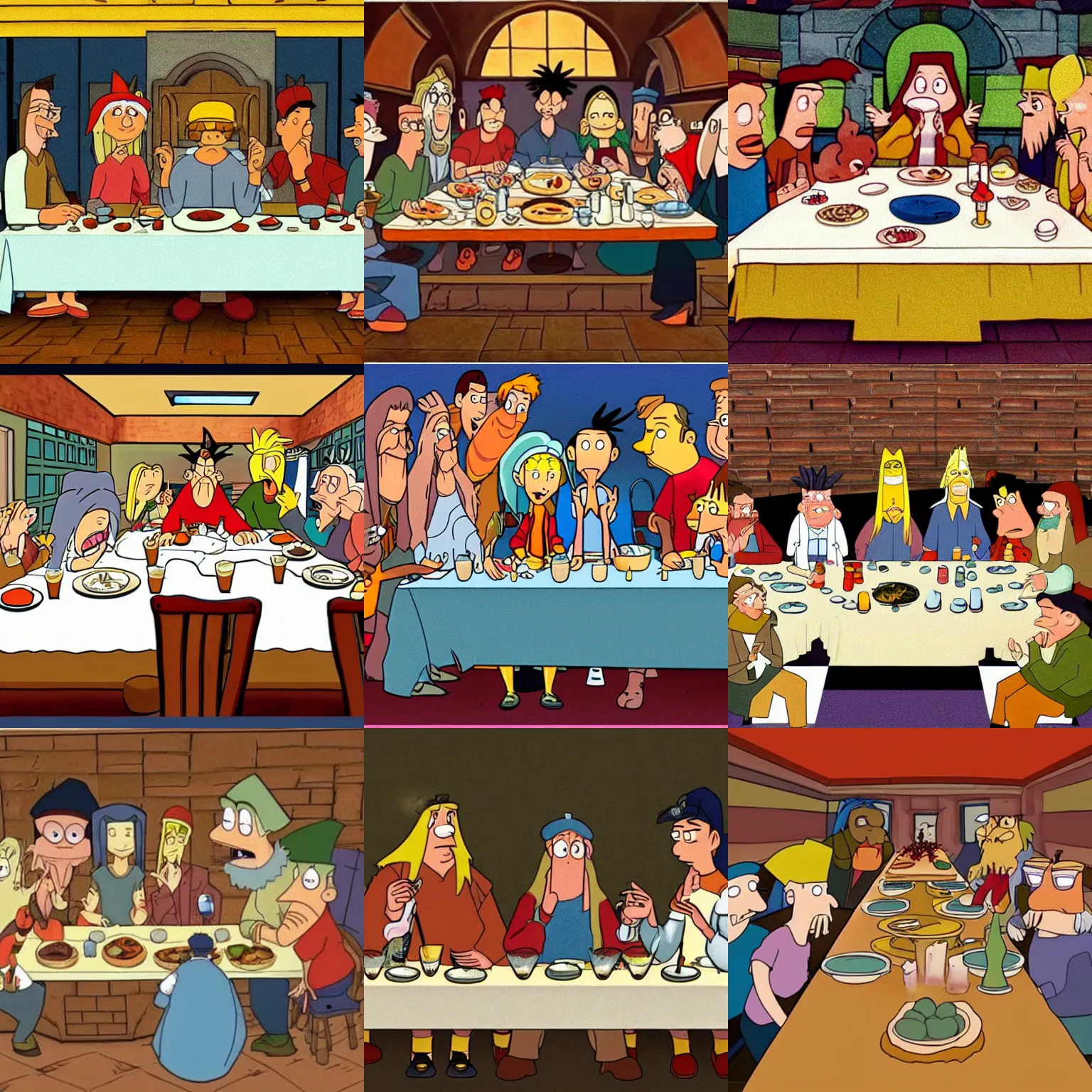 Prompt: The Last Supper with characters from Hey Arnold!