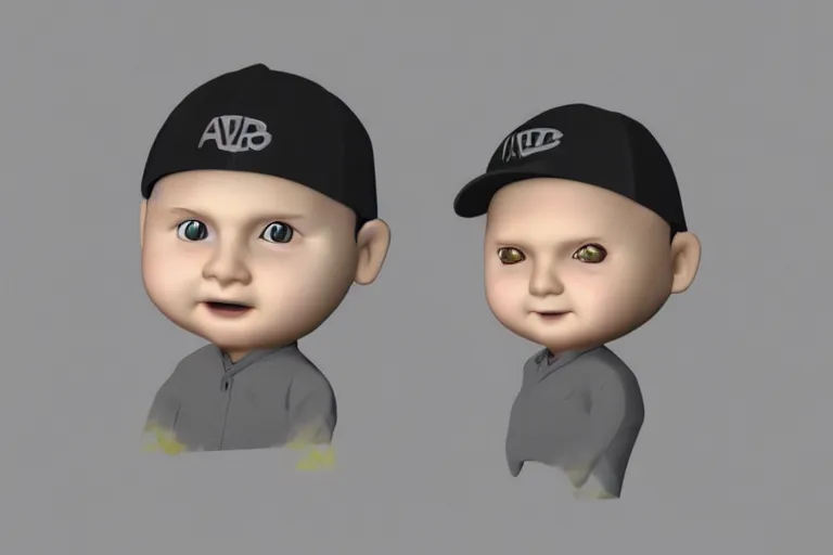 Image similar to bobby hill chibi, photorealistic 3 d render