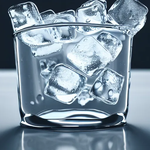 Prompt: melting ice cubes in a collins glass vaguely resemble animal outlines, close up at an Irish bar, brisk, condensation, 8k, reflections, glossy, magazine, bokeh, octane render, unreal engine 5