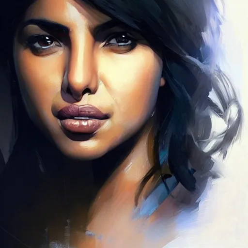 Prompt: “ portrait of priyanka chopra by greg rutkowski, young, attractive, highly detailed portrait, scifi, digital painting, artstation, concept art, smooth, sharp foccus ilustration, artstation hq ”