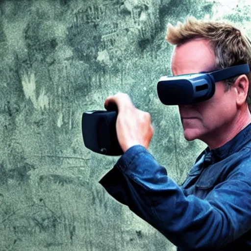 Prompt: jack bauer playing vr