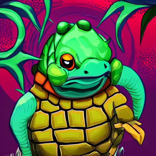 Image similar to a cute turtle monster ,colorful, digital art, fantasy, magic, trending on artstation, ultra detailed, professional illustration by Walt Disney