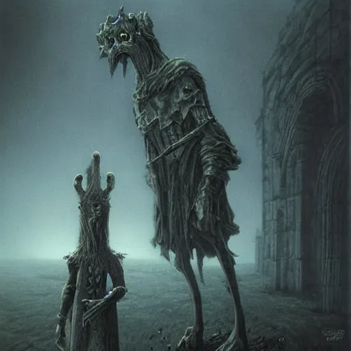 Image similar to Scooby-Doo as a dark souls boss by zdzisław beksiński