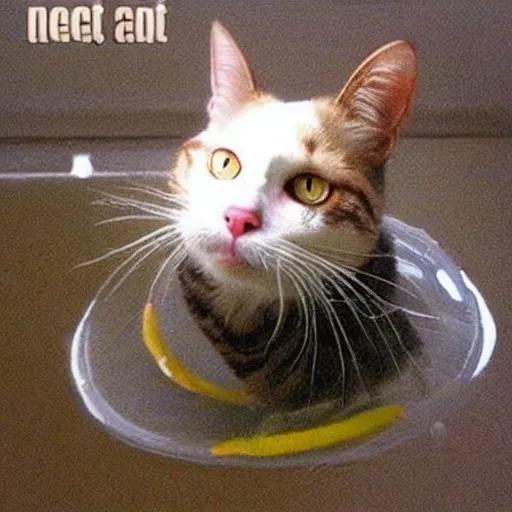 Image similar to a cat floating, very funny image