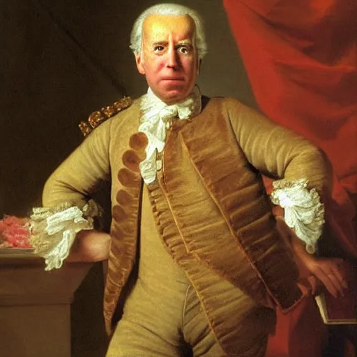 Image similar to portrait of joe biden in roccoco style, by fragonard, stunning, epic, eagles