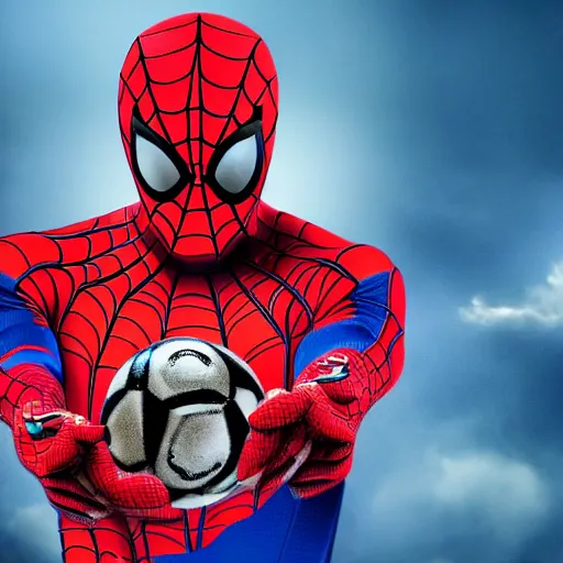 Image similar to Leonel Messi as spiderman holding the ball, hd , wallpaper,