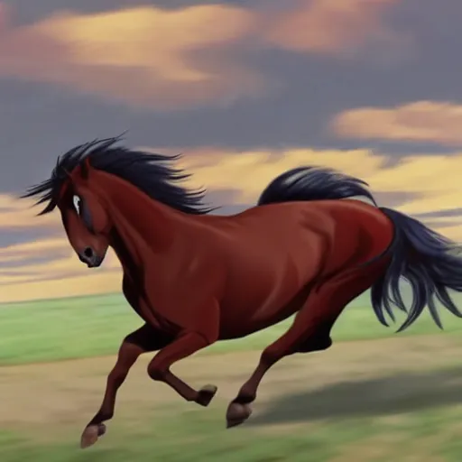 Prompt: animation key frames of horse running