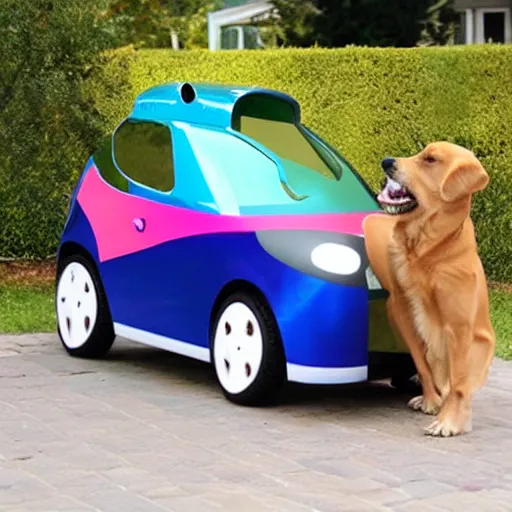 Image similar to dog shaped car