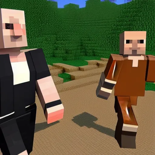 Prompt: paul hollywood in minecraft