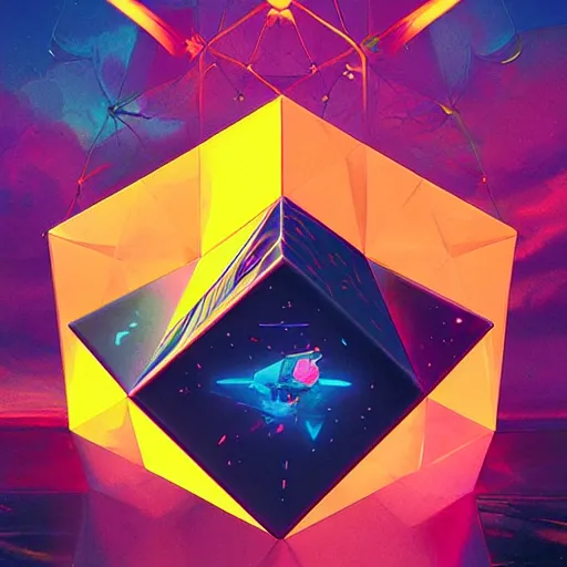 Prompt: demonic realistic round universe pentagon marlin wood cube nectar , by Beeple and Ilya Kuvshinov and Ross Tran , tarot card , National Geographic photo , fauvist