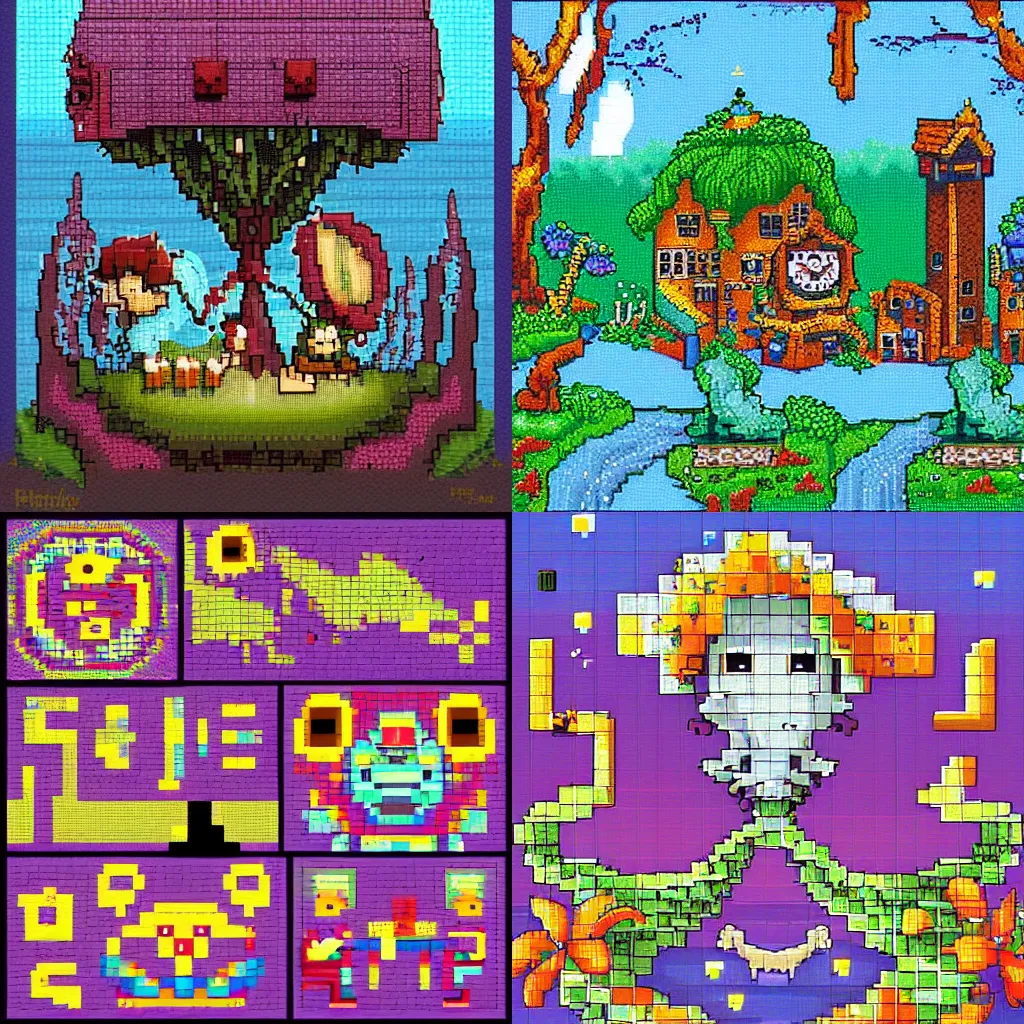Prompt: beautiful pixel art, whimsical, detailed