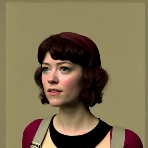 Prompt: renaissance portrait of youth mary elizabeth winstead as ramona flowers, rendered with 3 d effect.