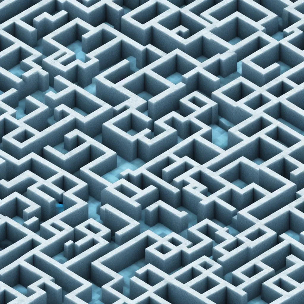 Image similar to wimmelbilder maze made of ice and water, isometric, octane render, very sharp, optifine, realistic minecraft, particle effects, beautiful