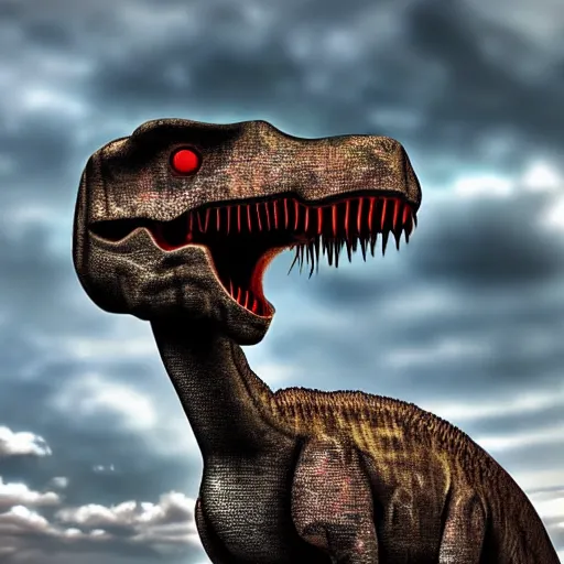 Image similar to dinosaur smoking a cigarette in their mouth realistic hdr professional shot