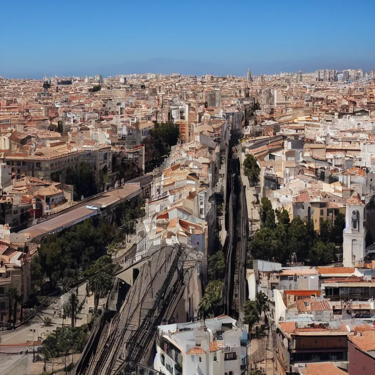 Image similar to Valencia (Spain) from the window of a train.