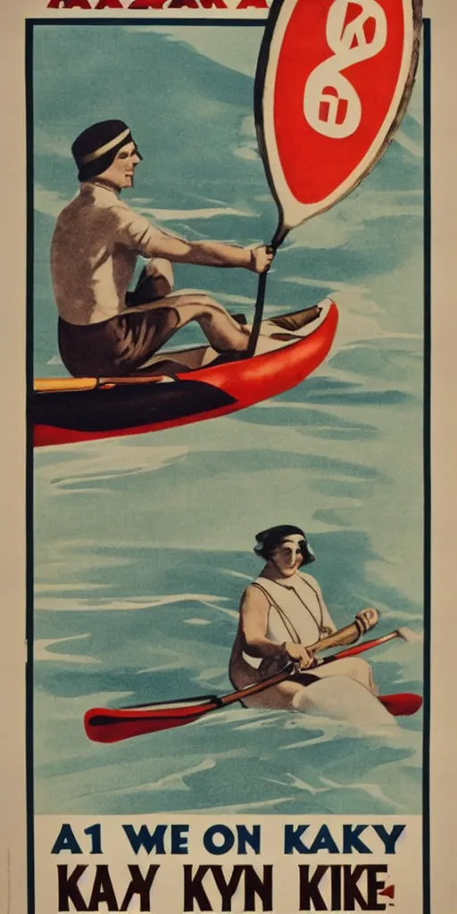 Image similar to a 1 9 2 0 s poster advertising kayaks