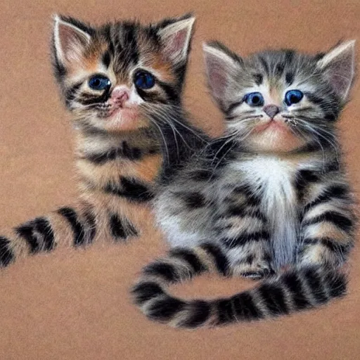 Image similar to caveman drawings of cute kittens