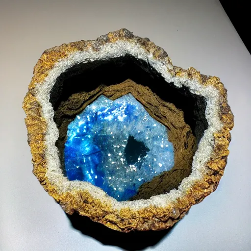 Image similar to space portail in a geode