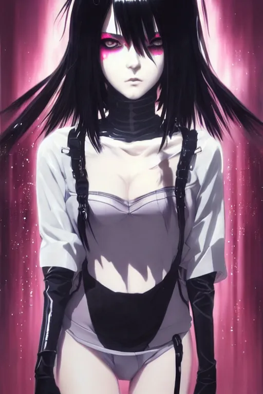 Prompt: portrait Anime goth cyberpunk girl, blame, cute-fine-face, black-hair pretty face, realistic shaded Perfect face, fine details. Anime. realistic shaded lighting by Ilya Kuvshinov katsuhiro otomo ghost-in-the-shell, magali villeneuve, artgerm, rutkowski, WLOP Jeremy Lipkin and Giuseppe Dangelico Pino and Michael Garmash and Rob Rey