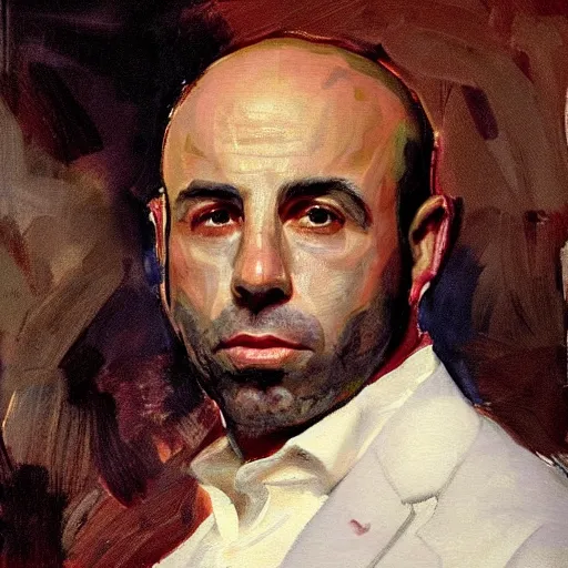 Image similar to painting joe rogan, John Singer Sargent style