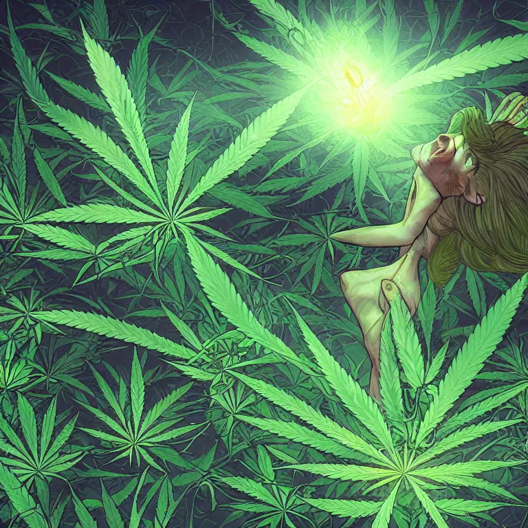 Prompt: cannabis hallucination of your own body crushing into a peaceful singularity, fantasy, digital art, trending on artstation