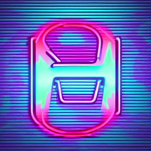 Image similar to monospace letter 'A' retrowave neon style on clean black background