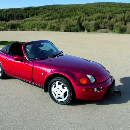 Image similar to two 1 9 9 3 mazda miatas kissing