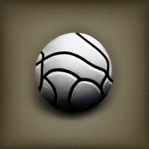 Image similar to a dungeons and dragons mimic shaped as a basketball, digital art