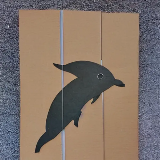 Image similar to dolphin made of cardboard