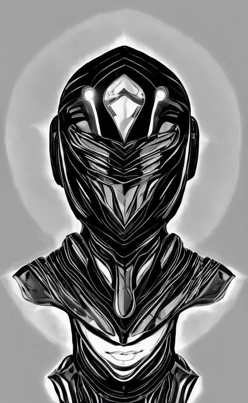 Image similar to symmetrical portrait photograph of beautiful black alien space armor