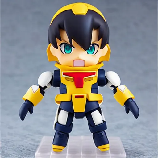 Image similar to high quality portrait flat matte painting of gundam in the style of nendoroid and Toon toys , flat anime style, thick painting, medium close-up