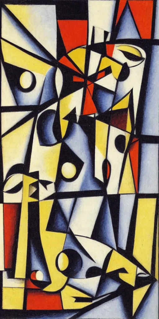 Prompt: A detailed cubist painting of two intertwined cats, in the style of Juan Gris cubism