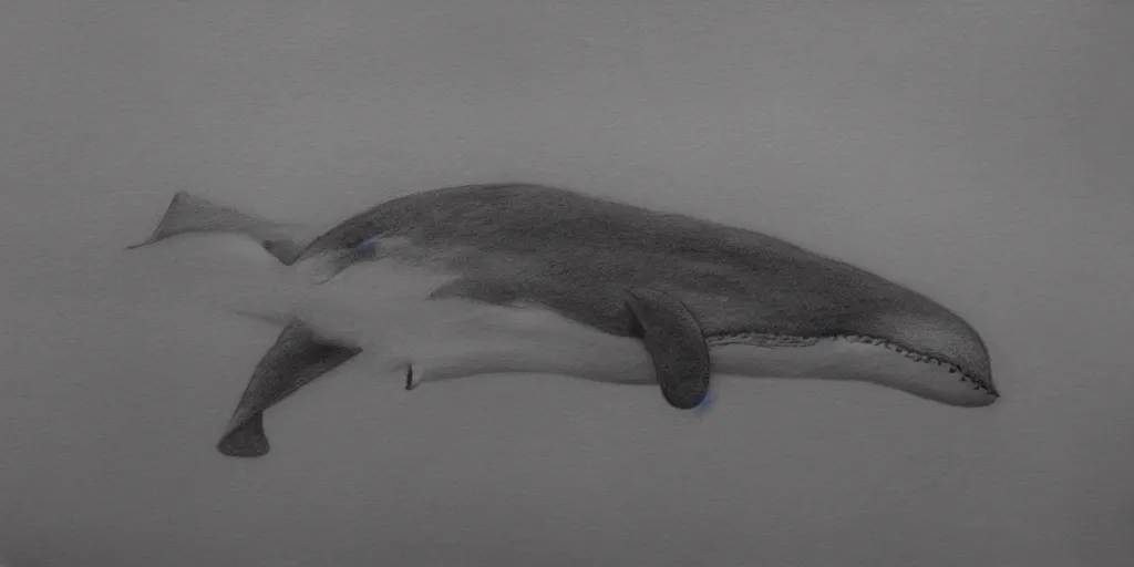 Prompt: a dark cloudy day, a whale swimming in the sky, pencil drawing, ultra realistic, dmt