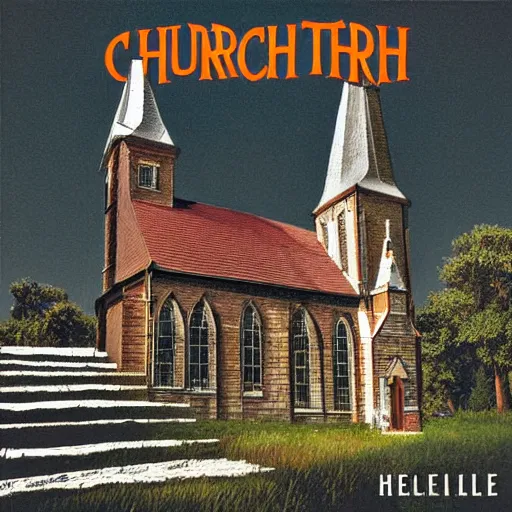 Image similar to church steeple album cover, poster art, cover art