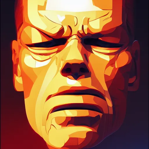 Image similar to face icon stylized minimalist the terminator, loftis, cory behance hd by jesper ejsing, by rhads, makoto shinkai and lois van baarle, ilya kuvshinov, rossdraws global illumination