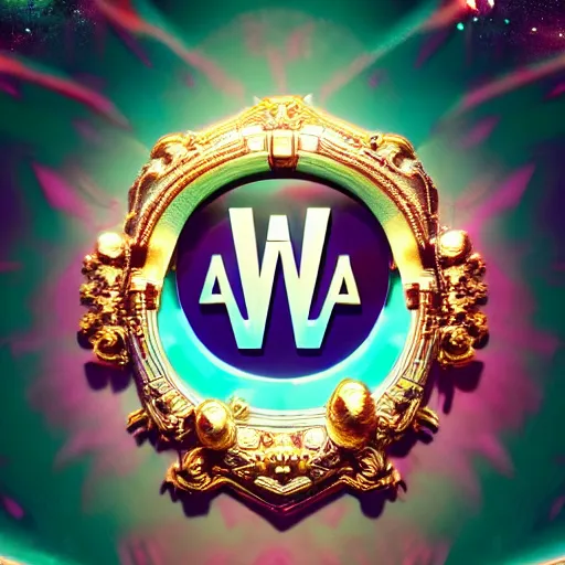 Image similar to a and w vaporwave logo, digital art, cosmic, 3 d high definition, trending on art station, photorealistic, high resolution, 8 k, octane, hyper detailed, insane details, intricate, elite, ornate, elegant trend, highly detailed and intricate, sharp focus, photography, unreal engine