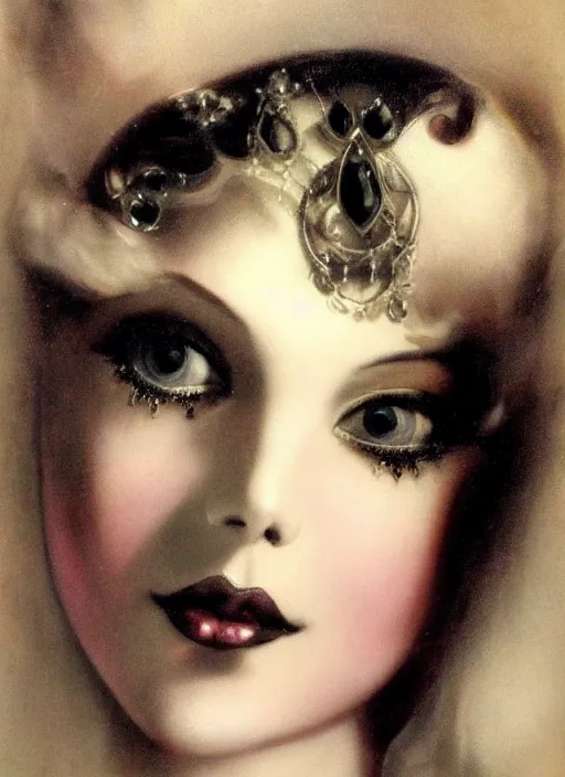 Image similar to gothic princess closeup face portrait. by william - adolphe bouguerea, by rolf armstrong, highly detailded