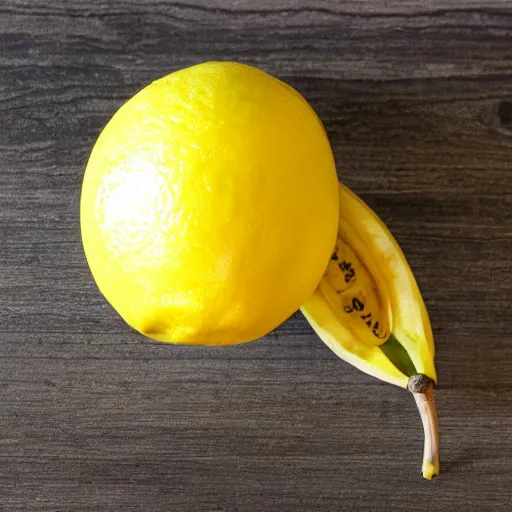 Prompt: A Lemon with a Banana skin