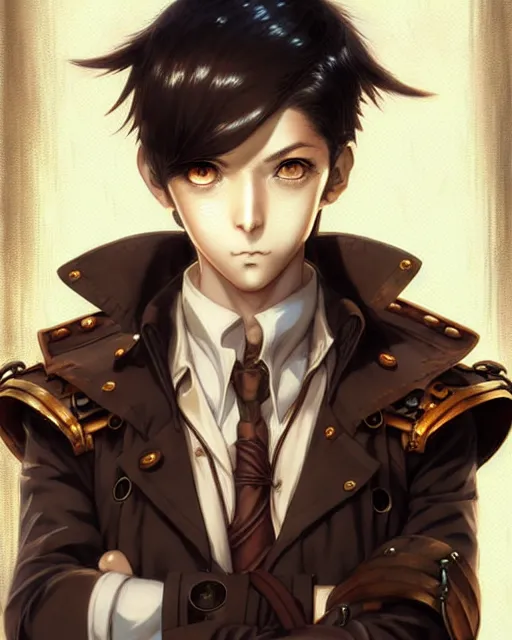 Prompt: portrait Anime Guy steampunk cute-fine-face, pretty face, realistic shaded Perfect face, fine details. Anime. Bioshock steampunk realistic shaded lighting by katsuhiro otomo ghost-in-the-shell, magali villeneuve, artgerm, rutkowski Jeremy Lipkin and Giuseppe Dangelico Pino and Michael Garmash and Rob Rey