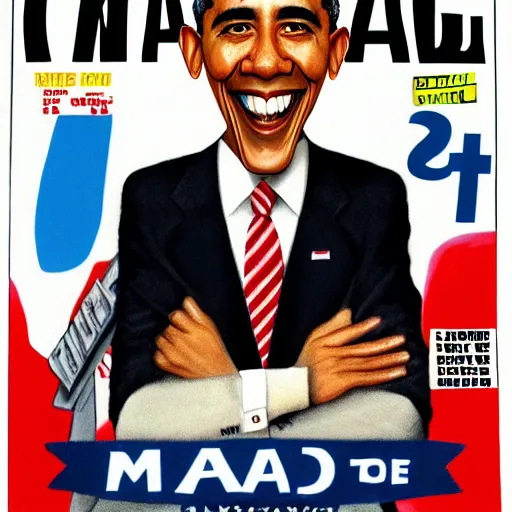 Image similar to mad magazine cover photo portrait caricature barack obama